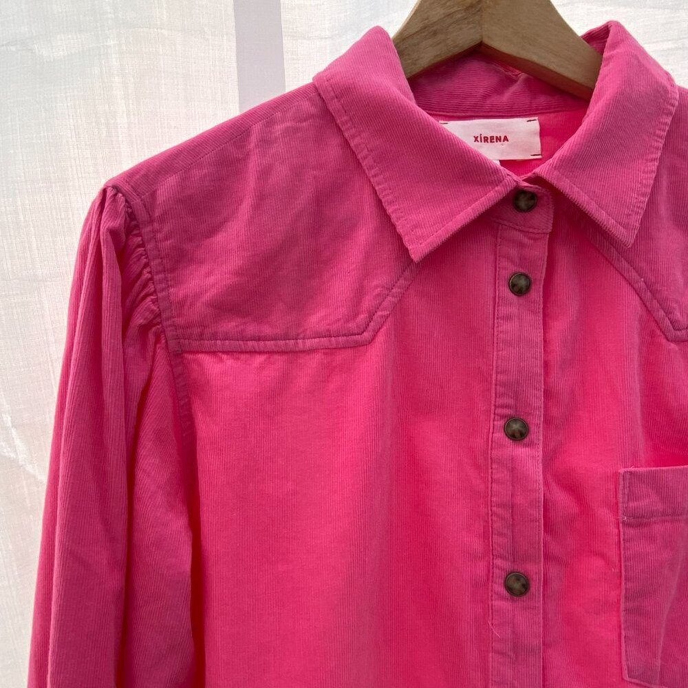 Tuckernuck XiRENA | WYLAN Cotton Corduroy Western Style Button Down Pink Medium - Picture 7 of 15